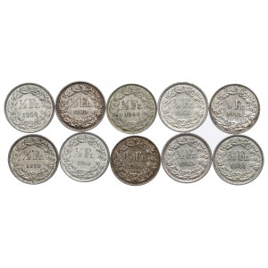 Switzerland, Lot of 1/2 franc 1943-66