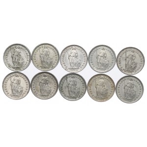 Switzerland, Lot of 1/2 franc 1942-67