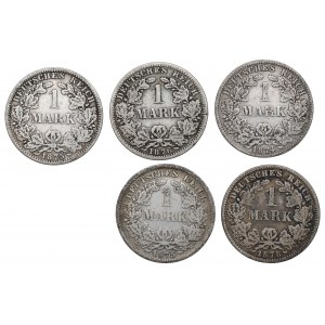 Nemecko, sada 1 známky 1874-78