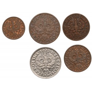 Druhá republika, sada 1-20 mincí 1923-38