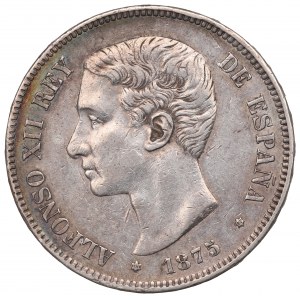 Spain, 5 pesetas 1875