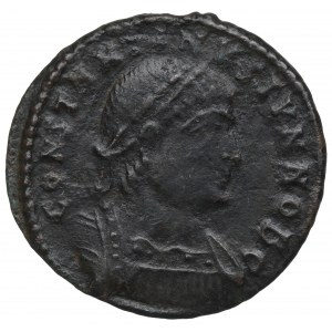 Římská říše, Konstantin II, Follis Kyzikos - GLORIA EXERCITVS