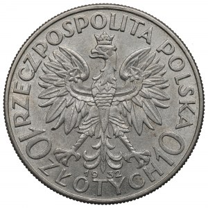 II Republic of Poland, 10 zlotych 1932, Women's Head, London