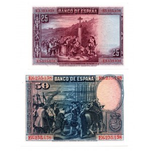 Hiszpania, Zestaw 25 i 50 peset 1928