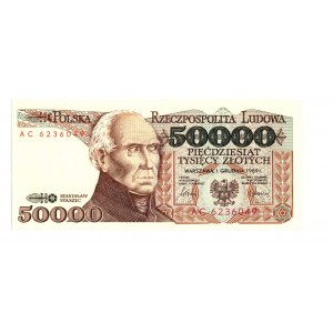 PRL, 50.000 złotych 1989 AC