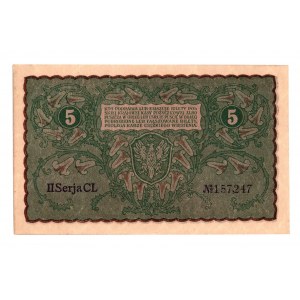 II RP, 5 polnische Mark 1919 II Serja CL