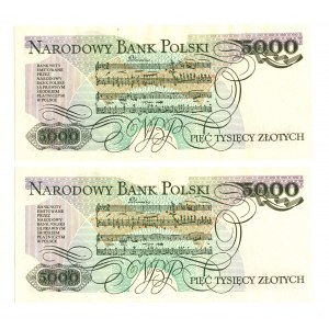 PRL, zestaw 5.000 złotych 1986