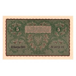 II RP, 5 polnische Mark 1919 II Serja DH