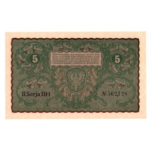 II RP, 5 polnische Mark 1919 II Serja DH