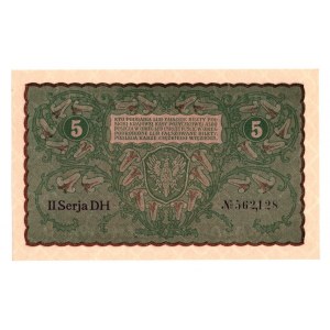 II RP, 5 polských marek 1919 II Serja DH