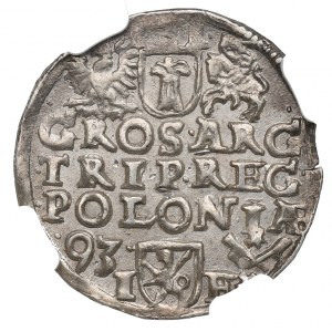 Žigmund III Vasa, Trojak 1593, Poznaň - NGC MS61