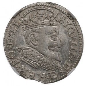 Sigismund III. Vasa, Trojak 1594, Riga - NGC MS62