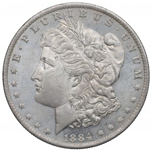 USA, Morganův dolar 1884 New Orleans - Prooflike