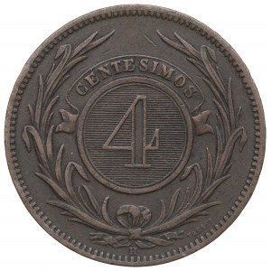 Uruguay, 4 centesimos 1869