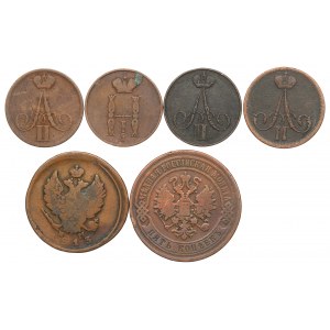 Russland, Satz Kupfermünzen - einschließlich Warschau-Münzen