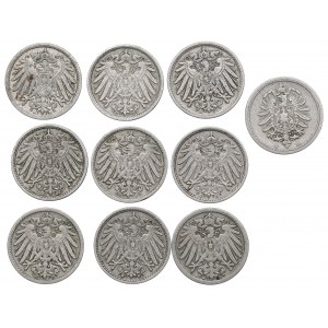 Niemcy, Zestaw 5 fenigów 1876-1914