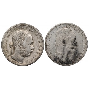 Rakousko-Uhersko, sada 1 florin 1860 a 1 forint 1891