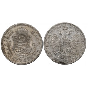 Rakúsko-Uhorsko, sada 1 florén 1860 a 1 forint 1891