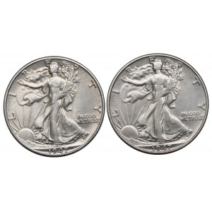 USA, Lot of half dollar 1947