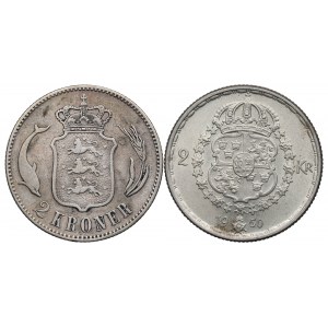 Dánsko a Švédsko, sada 2 korun