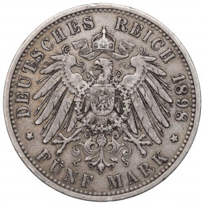 Germany, Wuerttemberg, 5 mark 1898