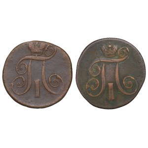 Rosja, Paweł I, Zestaw 2 kopiejki 1797 i 1801