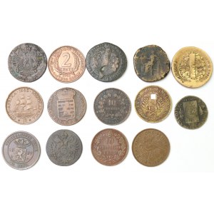 Zestaw miedzianych monet świata