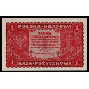 II RP, 1 polnische Marke 1919 I SERIE GL