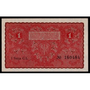 II RP, 1 poľská značka 1919 I SERIES GL