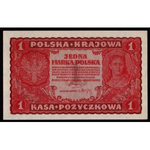 II RP, 1 polnische Marke 1919 I SERIE GL