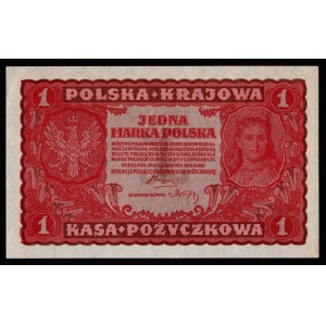 II RP, 1 polnische Marke 1919 I SERIE GL