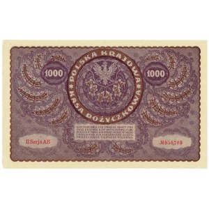 II RP, 1000 polnische Mark 1919 II SERIE AE