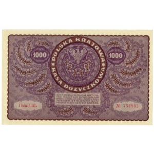 II RP, 1000 poľských mariek 1919 1. séria BL