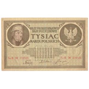 II RP, 1000 polských marek 1919, 2 x ser. B