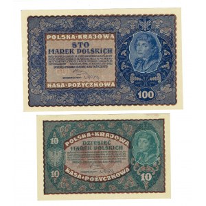 II RP, Zestaw marek 1, 5, 10, 100 - 1919