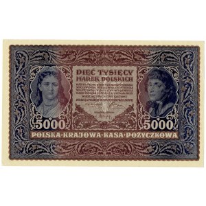 II RP, 5000 polnische Mark 1919 III Serie H