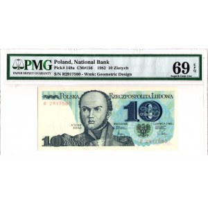 PRL, 10 złotych 1982 R - PMG 69EPQ