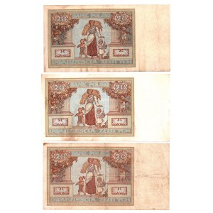 II RP, Zestaw 20 złotych 1931 - 3 egzemplarze