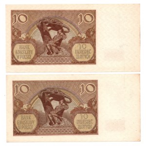 GG, Zestaw 10 złotych 1940 - 2 egzemplarze