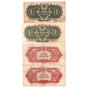 PRL, sada 1 a 2 zlaté 1944 - 4 kópie