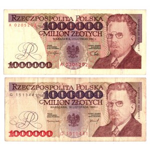 III RP, 1 mln złotych 1991 i 1993 - zestaw 2 egzemplarze