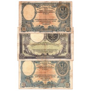 II RP, Zestaw 100 i 500 złotych 28 lutego 1919 - 3 egzemplarze