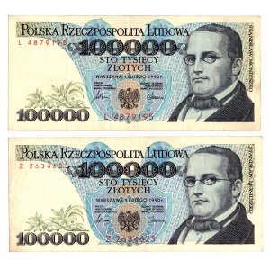 100.000 złotych 1990 - Zestaw serie L i Z