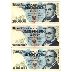 100.000 PLN 1990 - Serien K, K und N Satz
