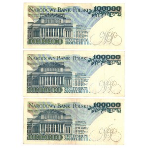 100.000 PLN 1990 - Serie L, H, N Satz