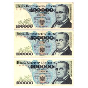 100.000 PLN 1990 - Serie C, U, Y Satz