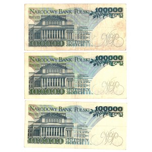 100.000 PLN 1990 - Serie C, U, Y Satz