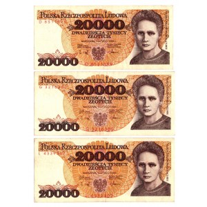 20 000 PLN 1989 - Sada série D, G, L