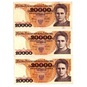 20 000 PLN 1989 - Sada řady D, G, L