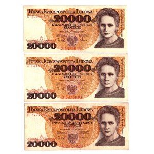 20 000 PLN 1989 - Sada řady D, G, H